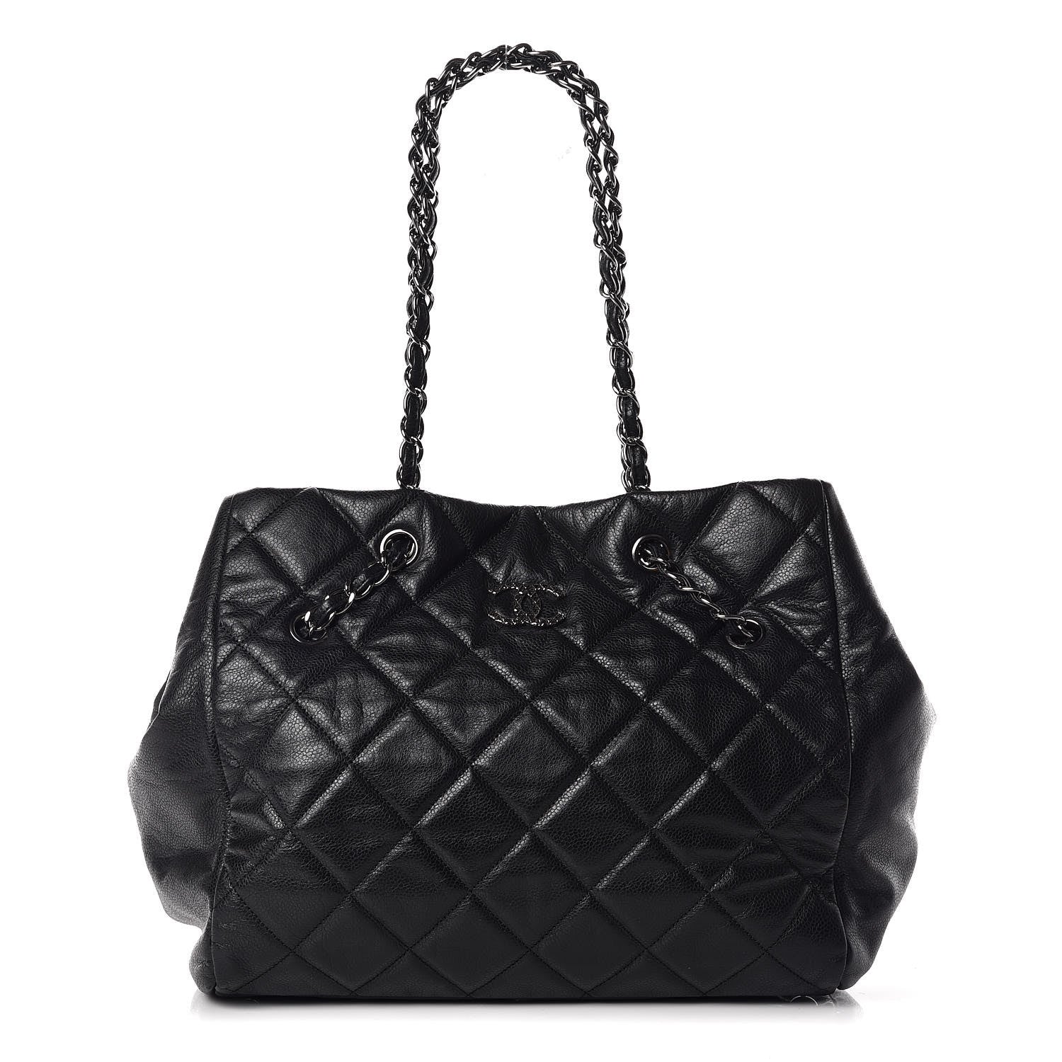 Chanel Soft Caviar Quilted Large Cells Tote Black 1 of 9