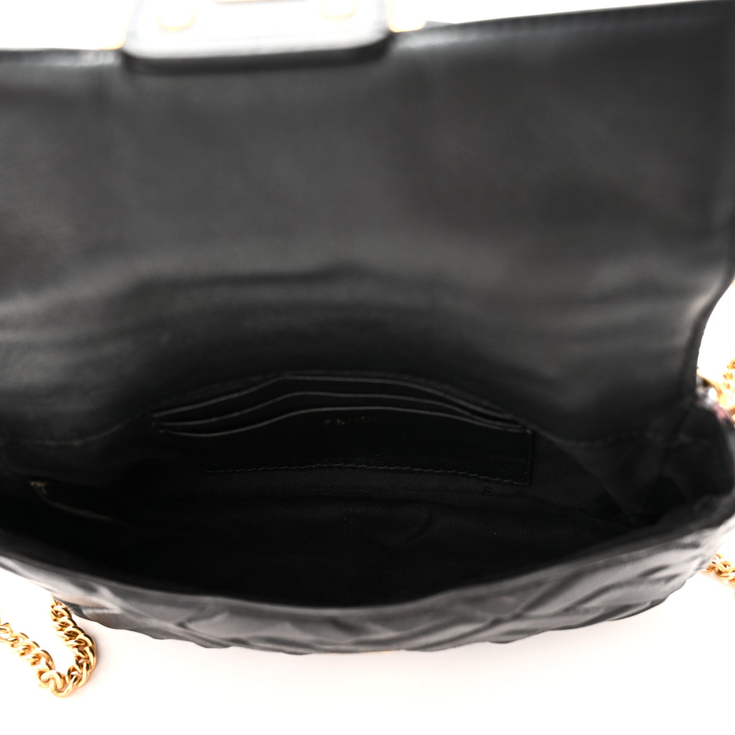Nappa FF 1974 Embossed Mini Baguette Black