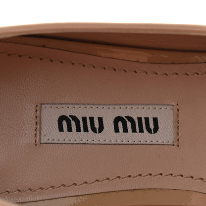 Miu Miu Vernice Crystal Bow Loafers 36 Beige 8 of 9