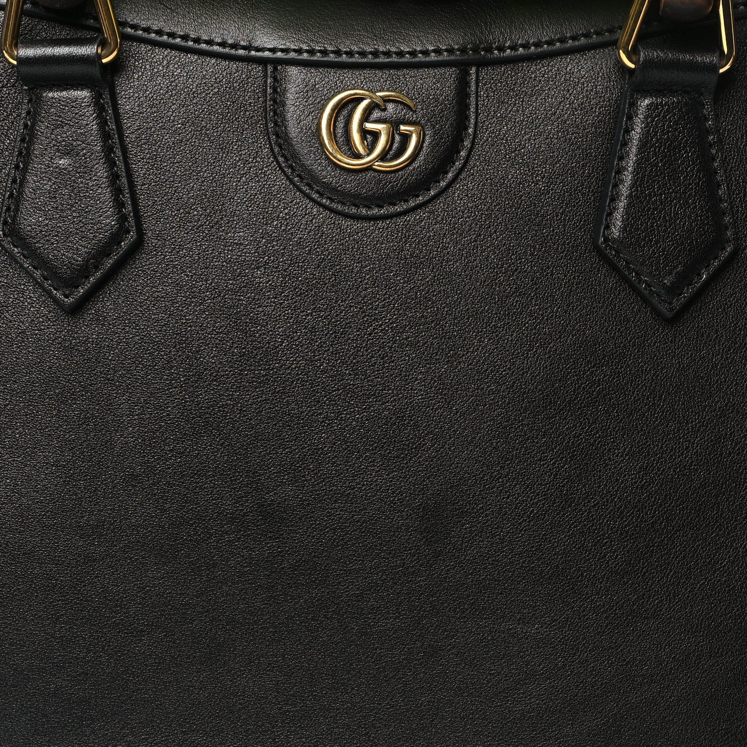 Gucci Calfskin Medium Diana Tote Bag Black Yellow Fluo 8 of 10