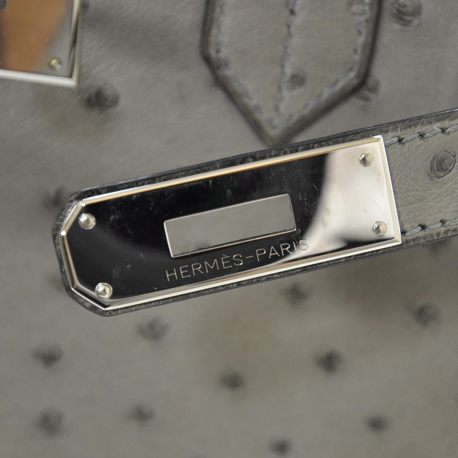 Hermes Ostrich Birkin 30 Gris Tourterelle 9 of 9