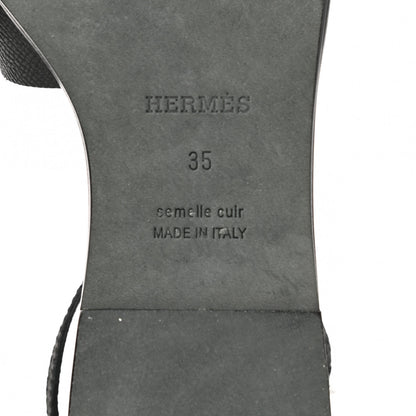 Hermes Epsom Santorini Sandals 35 Black 6 of 10