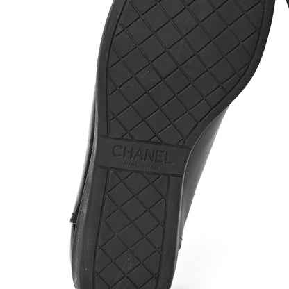 Chanel Lambskin Patent Cap Toe CC Sneakers 38 Black 11 of 13