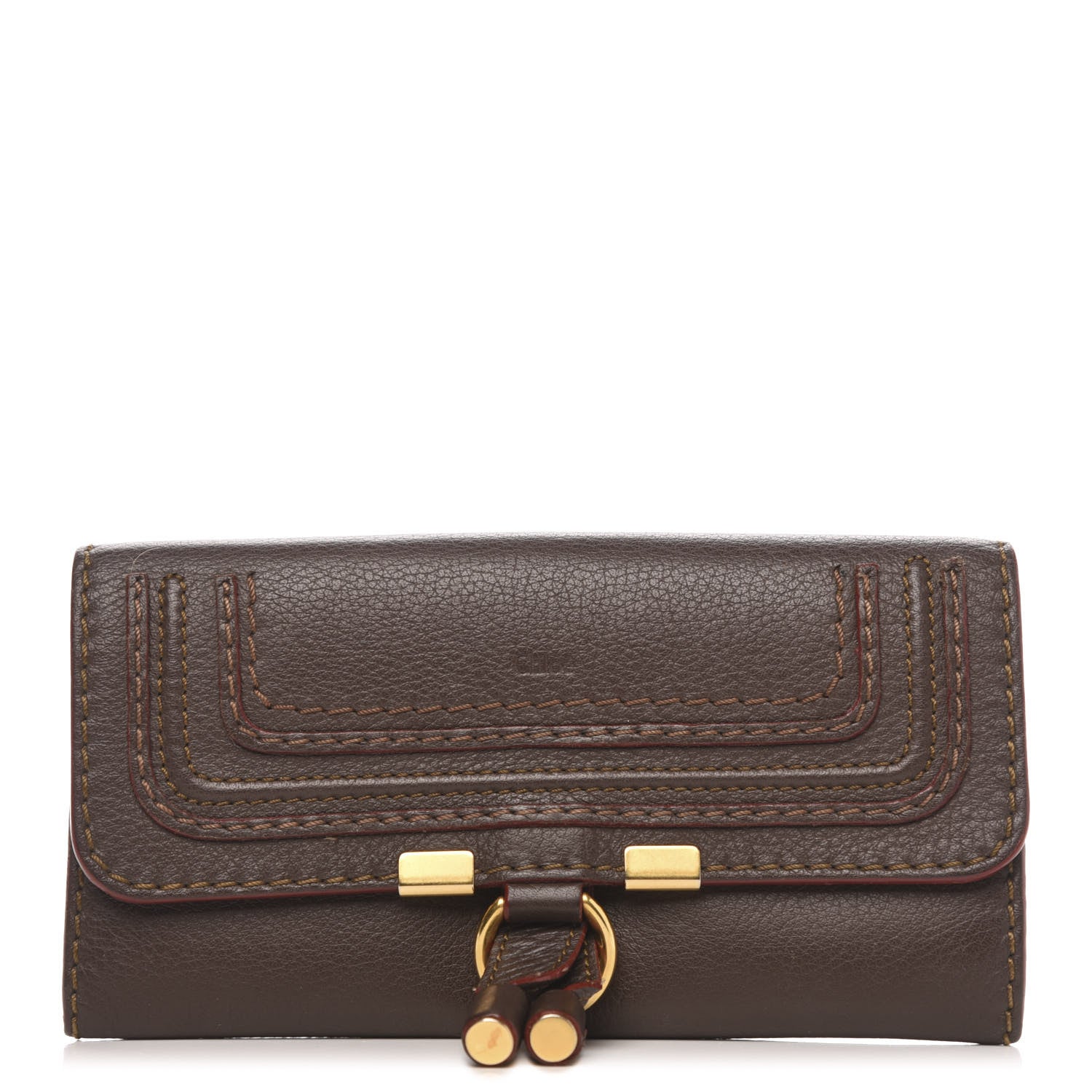 Chloe Calfskin Marcie Continental Flap Wallet Truffle 1 of 12