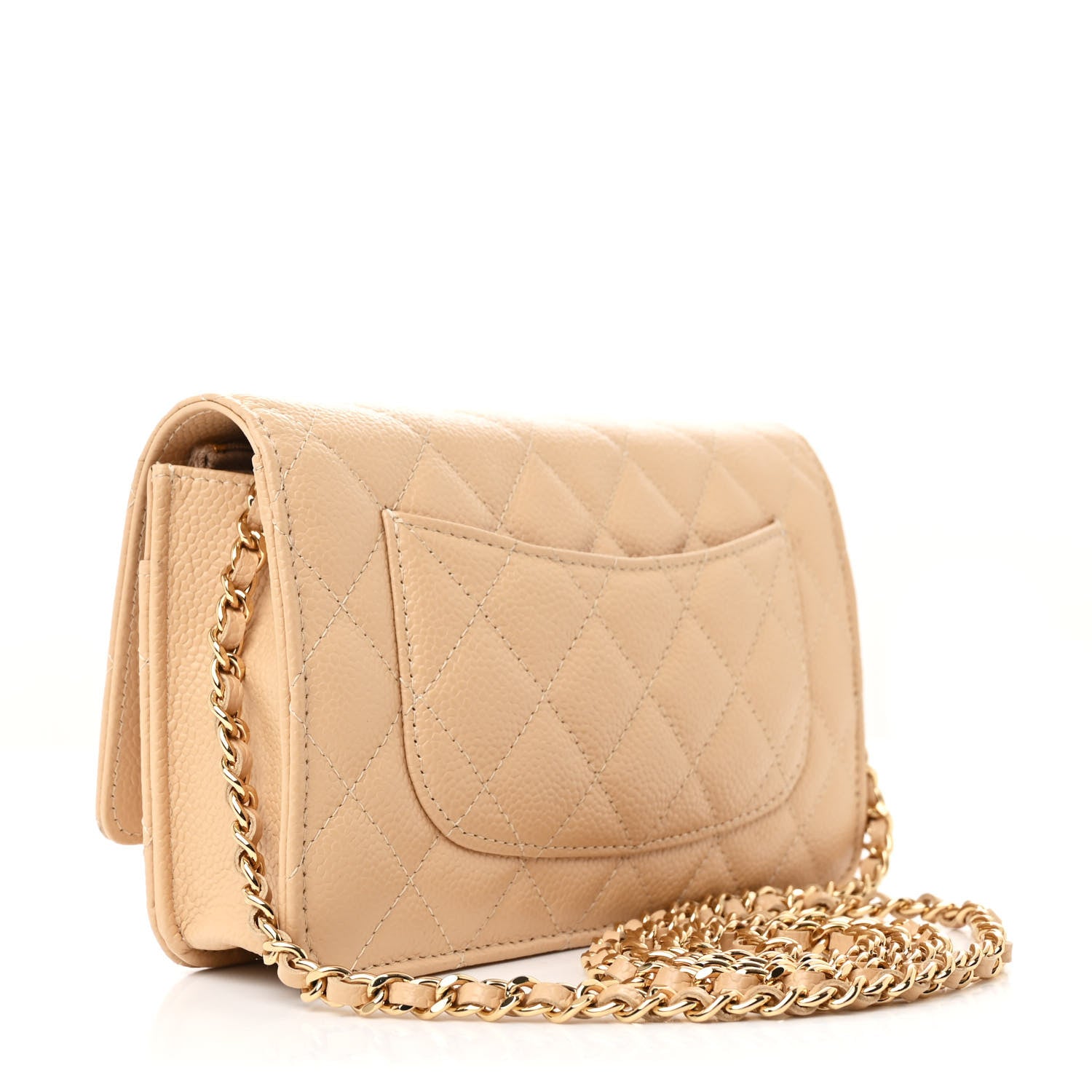 Chanel Caviar Quilted Wallet on Chain WOC Beige 3 of 13