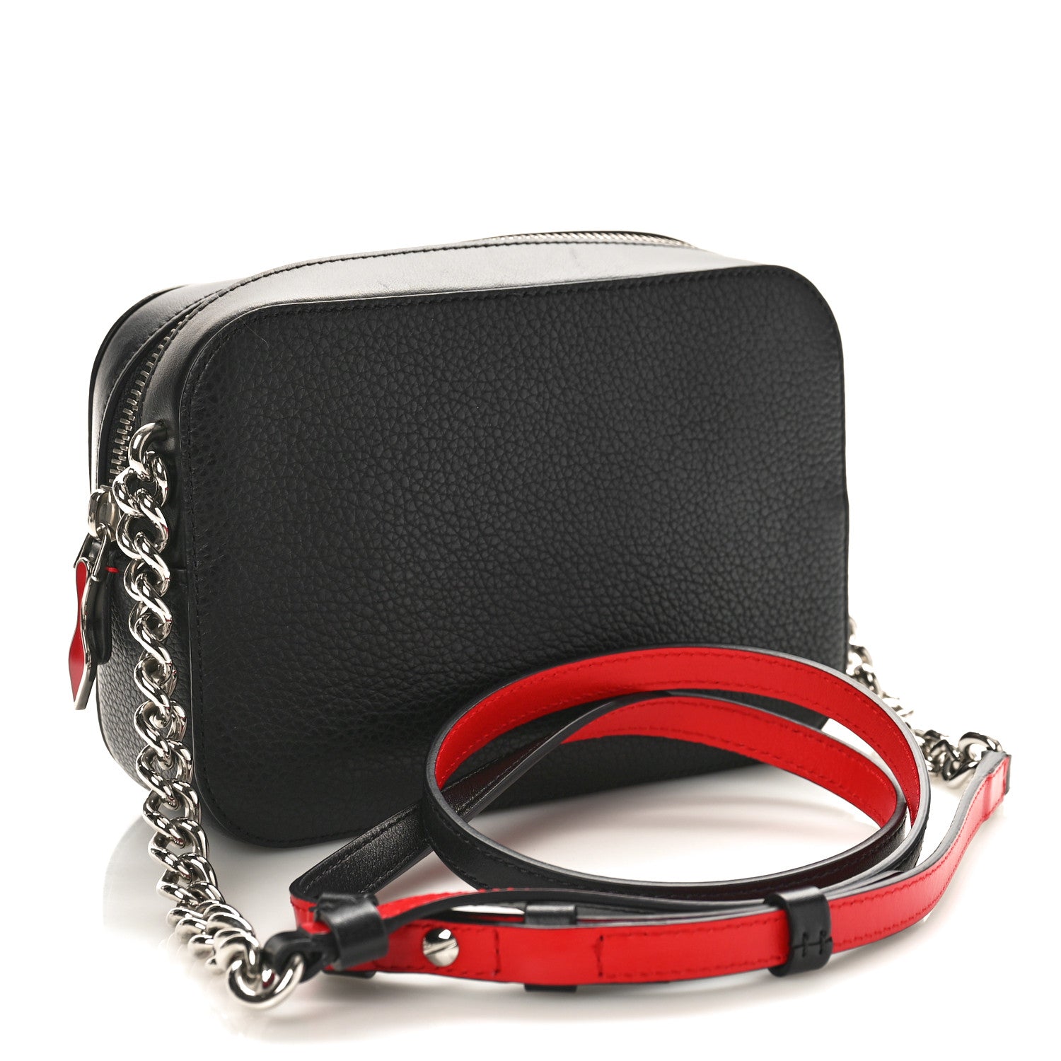 Christian Louboutin Empire Calfskin Mini Rubylou Crossbody Black Red 2 of 9