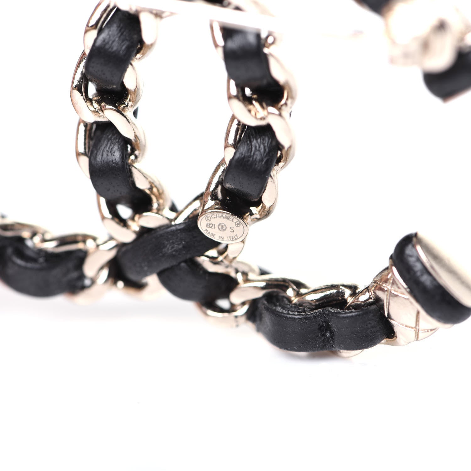 Chanel Lambskin Chain CC Brooch Black Gold 3 of 7