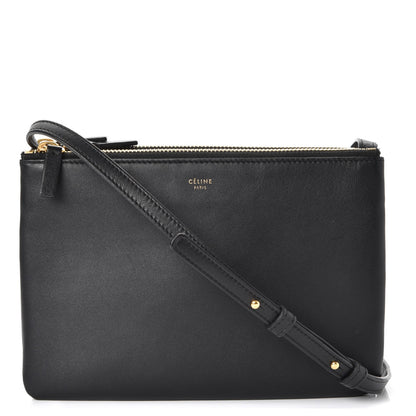 Celine Lambskin Small Trio Crossbody Bag Black 1 of 12