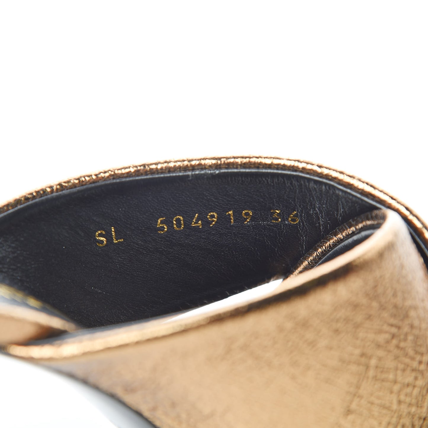 Metallic Supercrack Calfskin LouLou 95 Mule Sandals 36 Chestnut