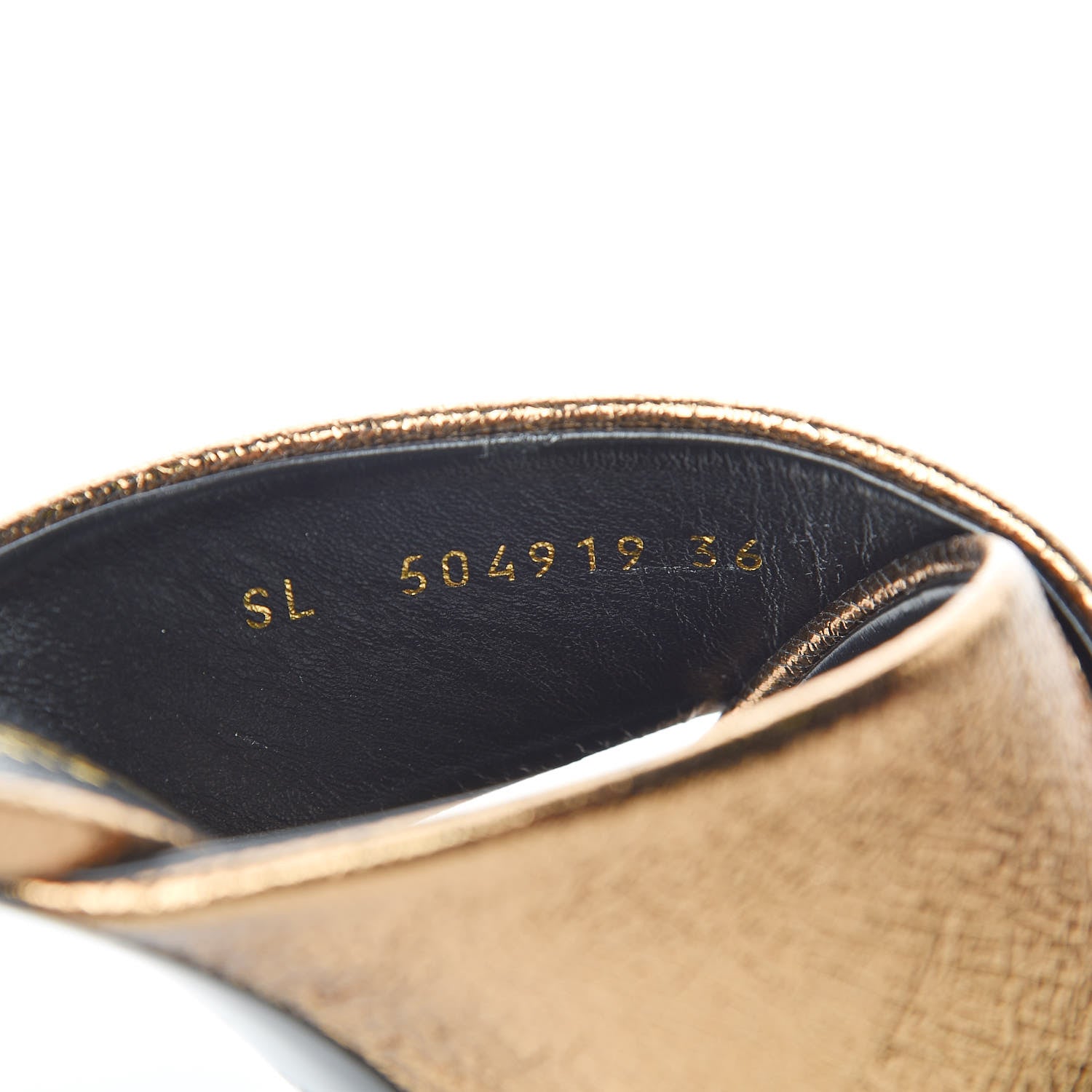 Saint Laurent Metallic Supercrack Calfskin LouLou 95 Mule Sandals 36 Chestnut 8 of 9