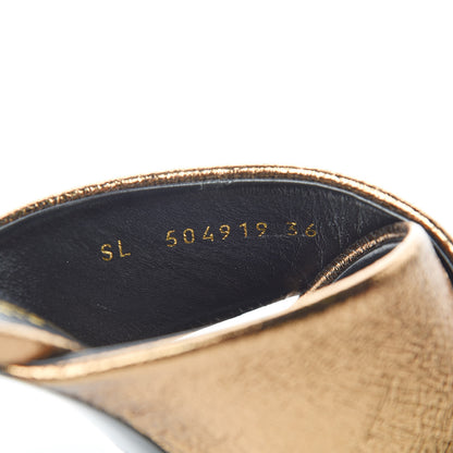 Saint Laurent Metallic Supercrack Calfskin LouLou 95 Mule Sandals 36 Chestnut 8 of 9