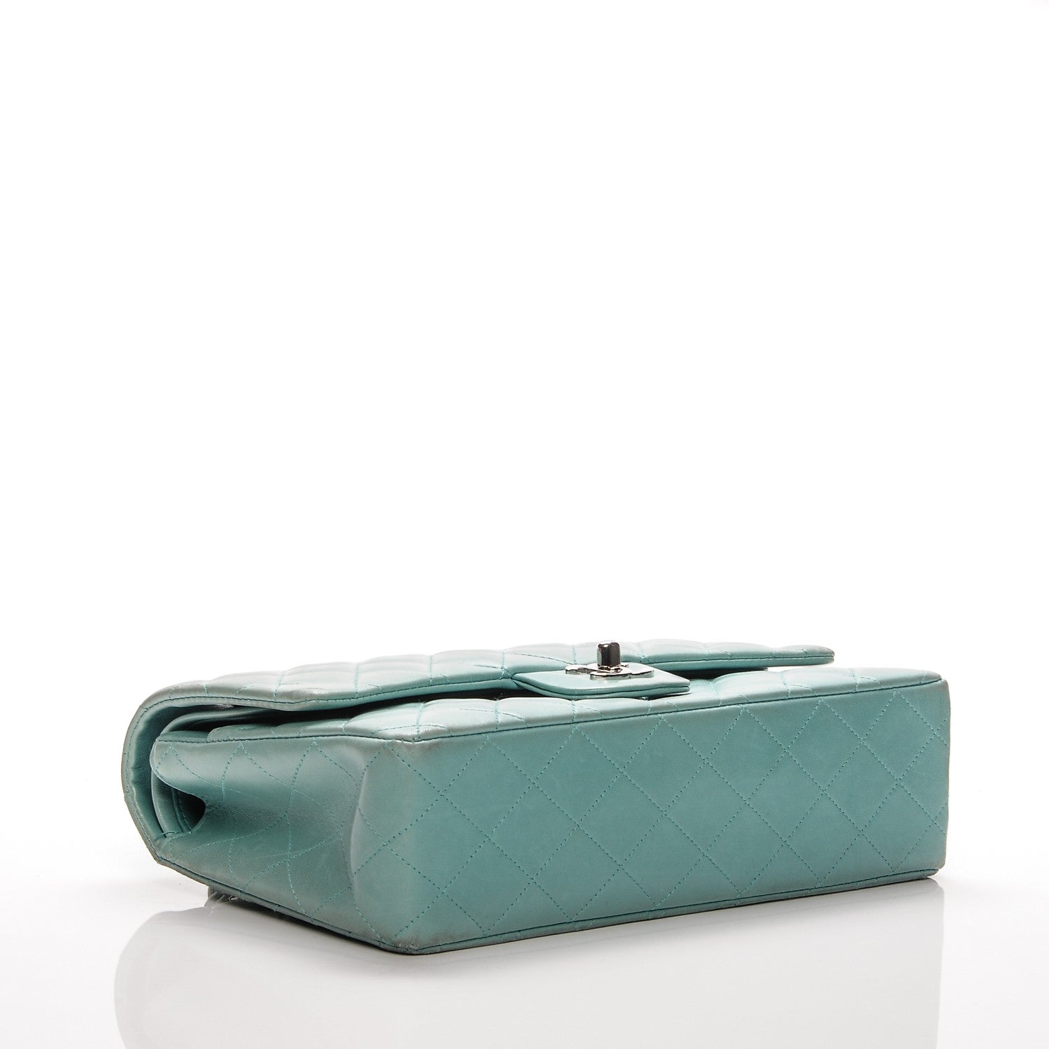 Chanel Lambskin Quilted Medium Double Flap Light Green 4 of 10