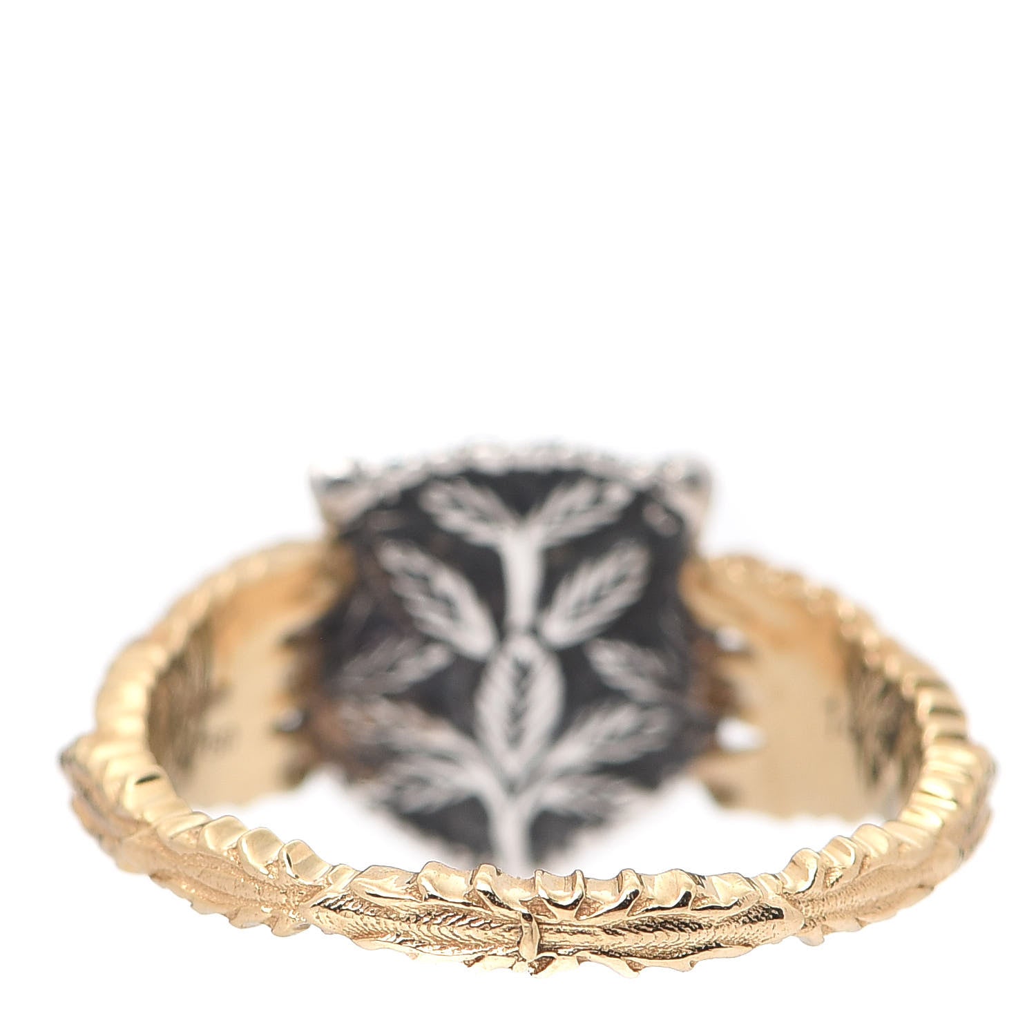 Gucci 18K Yellow Gold Sterling Silver Topaz Spinel Pearl Le Marche Des Merveilles Feline Ring 54 6.75 3 of 7