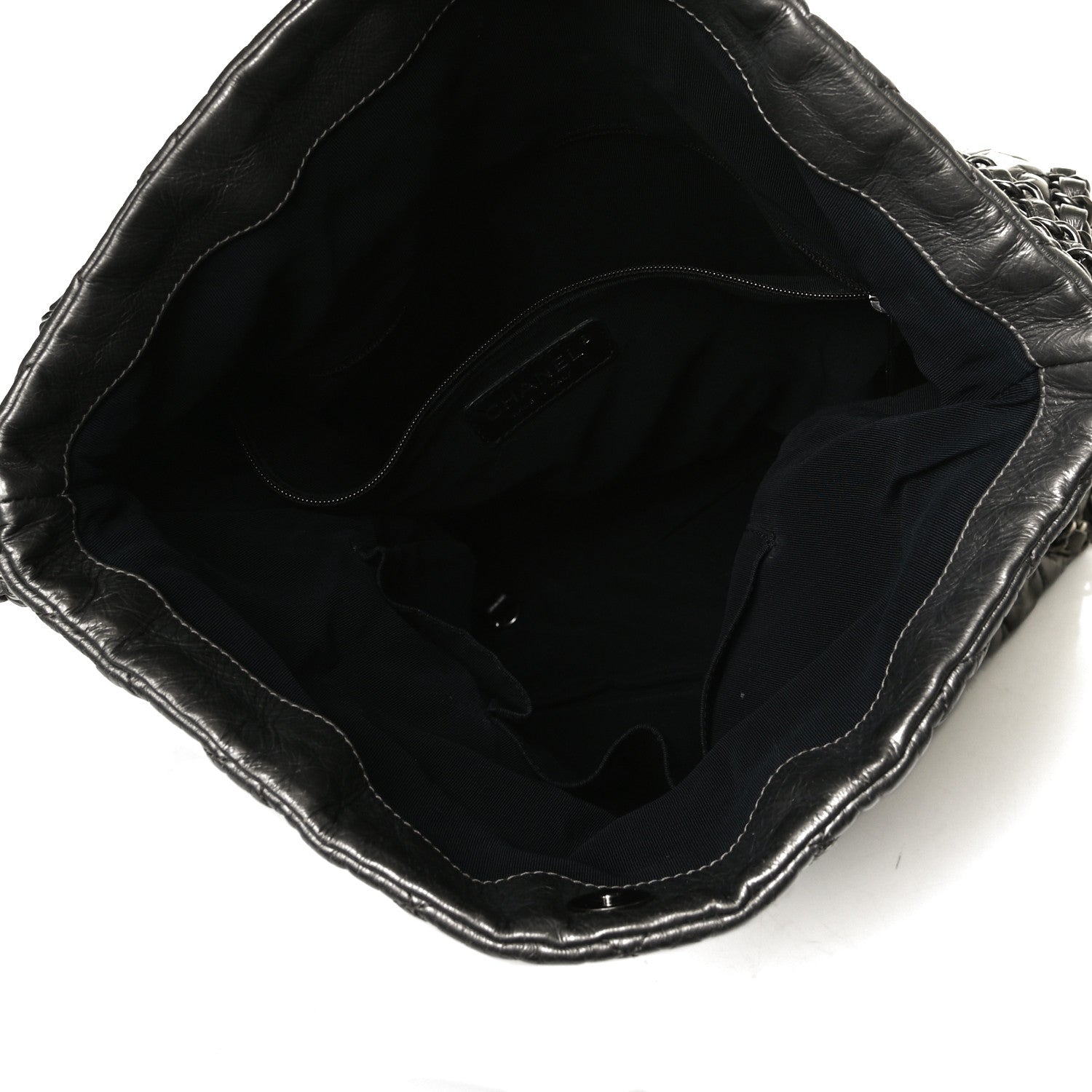 Chanel Metallic Calfskin Quilted Medium Chain Me Hobo Dark Silver 5 of 15