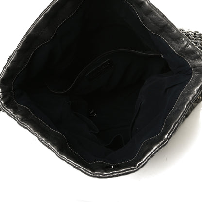 Chanel Metallic Calfskin Quilted Medium Chain Me Hobo Dark Silver 5 of 15