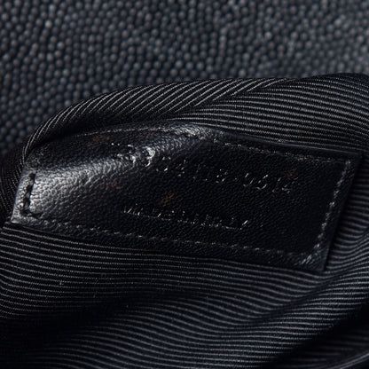Saint Laurent Grain De Poudre Matelasse Chevron Large Monogram Satchel Black 7 of 11