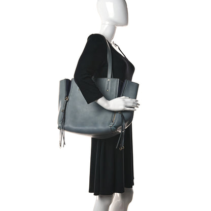 Chloe Smooth Calfskin Medium Milo Shopping Tote Cloudy Blue 2 of 11