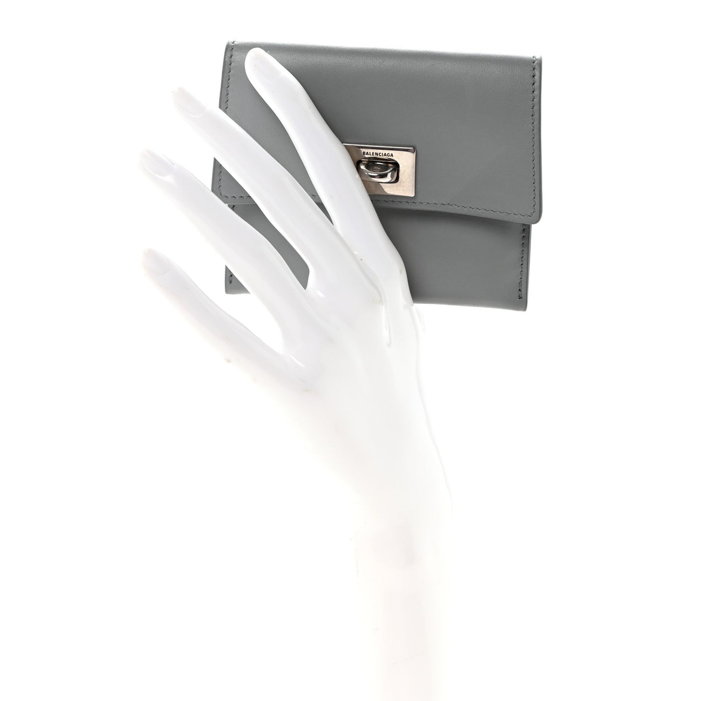 Smooth Calfskin Rodeo Flap Card Holder Cloud Grey