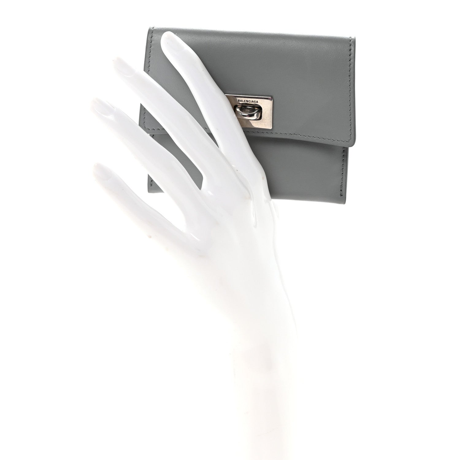 Balenciaga Smooth Calfskin Rodeo Flap Card Holder Cloud Grey 2 of 7