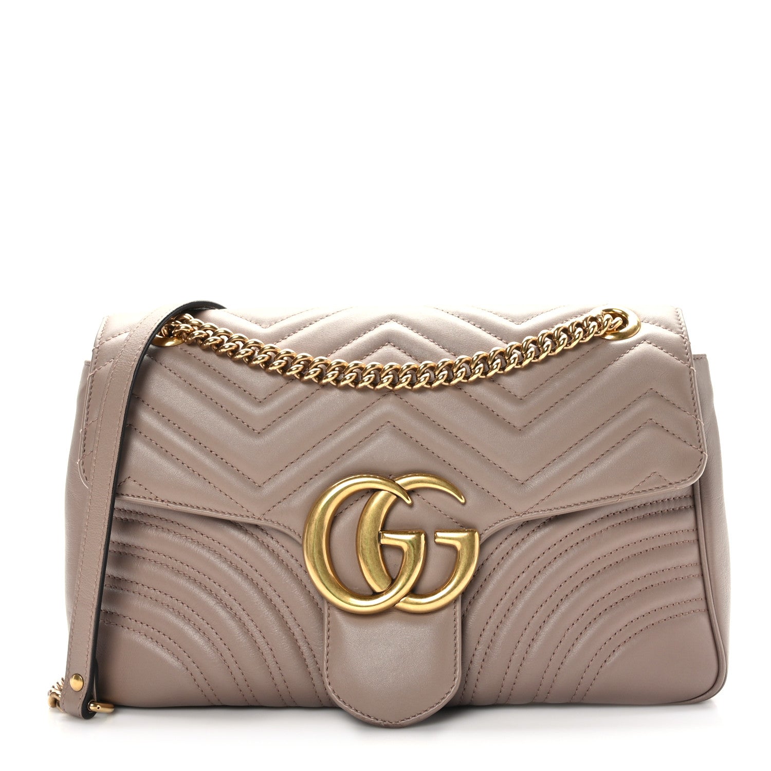 Gucci Calfskin Matelasse Medium GG Marmont Shoulder Bag Porcelain Rose 1 of 14
