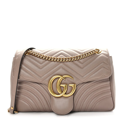 Gucci Calfskin Matelasse Medium GG Marmont Shoulder Bag Porcelain Rose 1 of 14