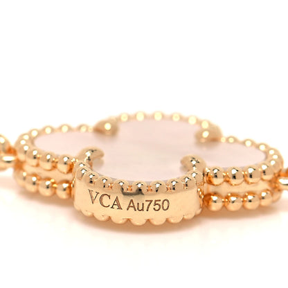 Van Cleef & Arpels 18K Yellow Gold Mother of Pearl 5 Motifs Vintage Alhambra Bracelet 5 of 6