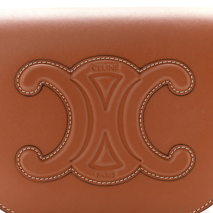 Celine Smooth Calfskin Cuir Triomphe Folco Crossbody Bag Tan 8 of 11