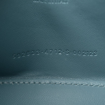 Balenciaga Shiny Calfskin Crocodile Embossed Hourglass Top Handle Bag XS Blue Grey 8 of 14