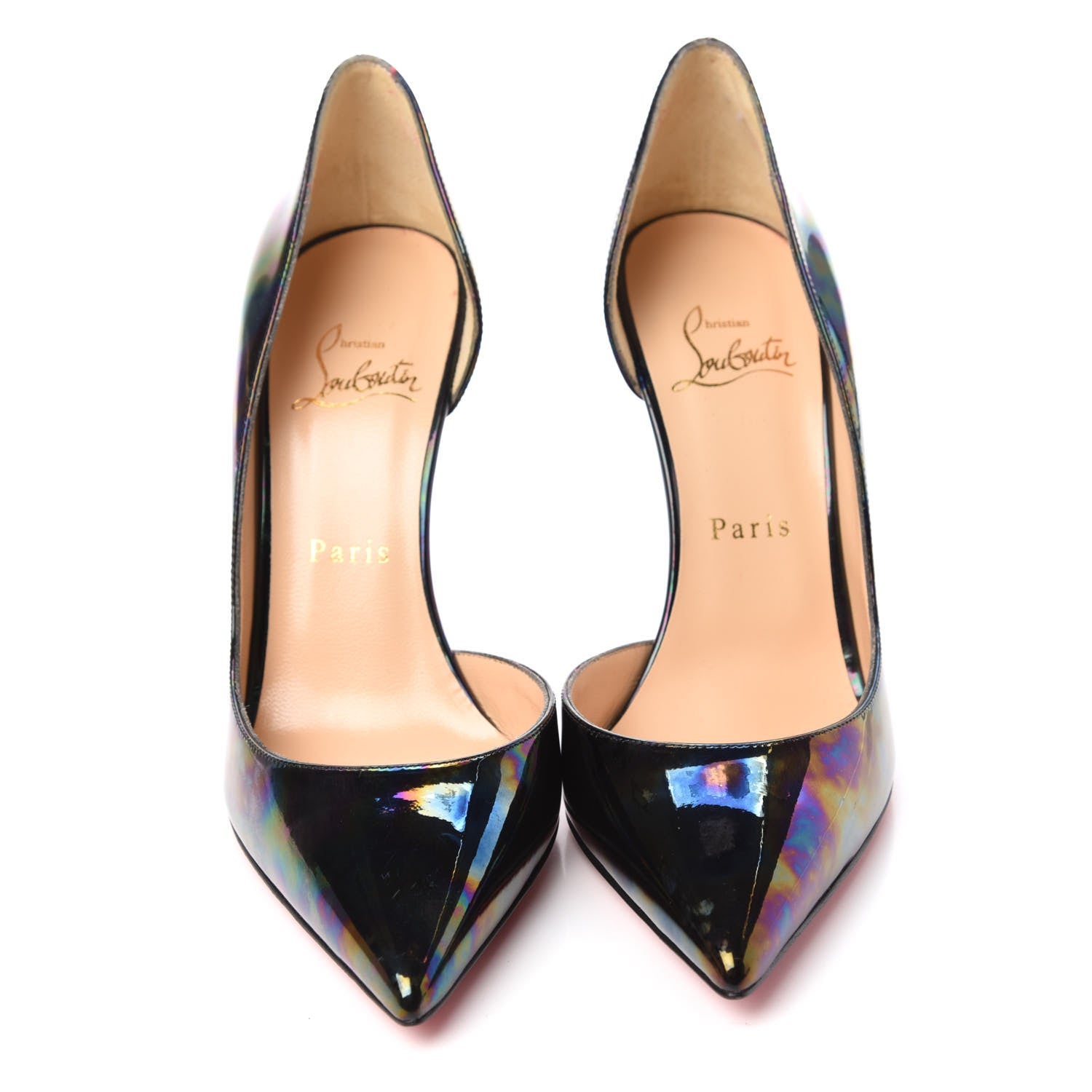 Christian Louboutin Patent Stellar Iriza 100 Pumps 38 Black 5 of 11