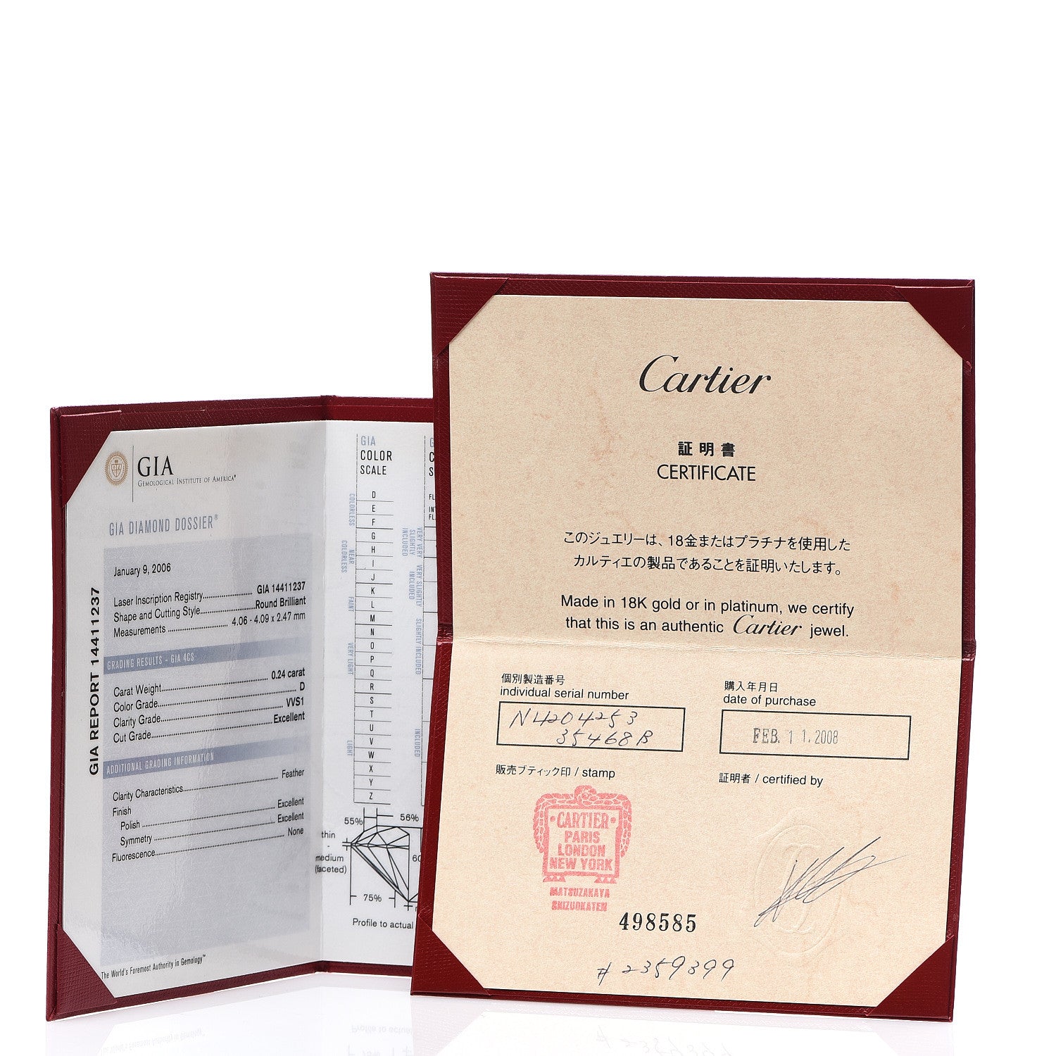 Cartier 18K Pink Yellow White Gold Diamond .24ct Solitaire Trinity Engagement Ring 53 6.25 7 of 8