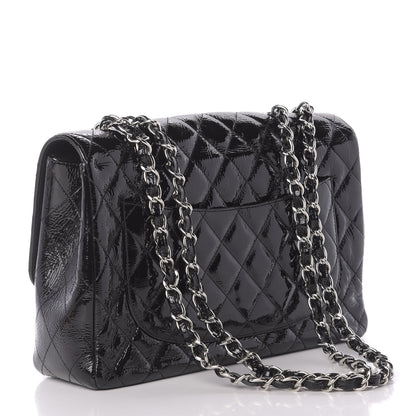 Chanel Distressed Patent Quilted Jumbo Single Flap Black 4 of 12