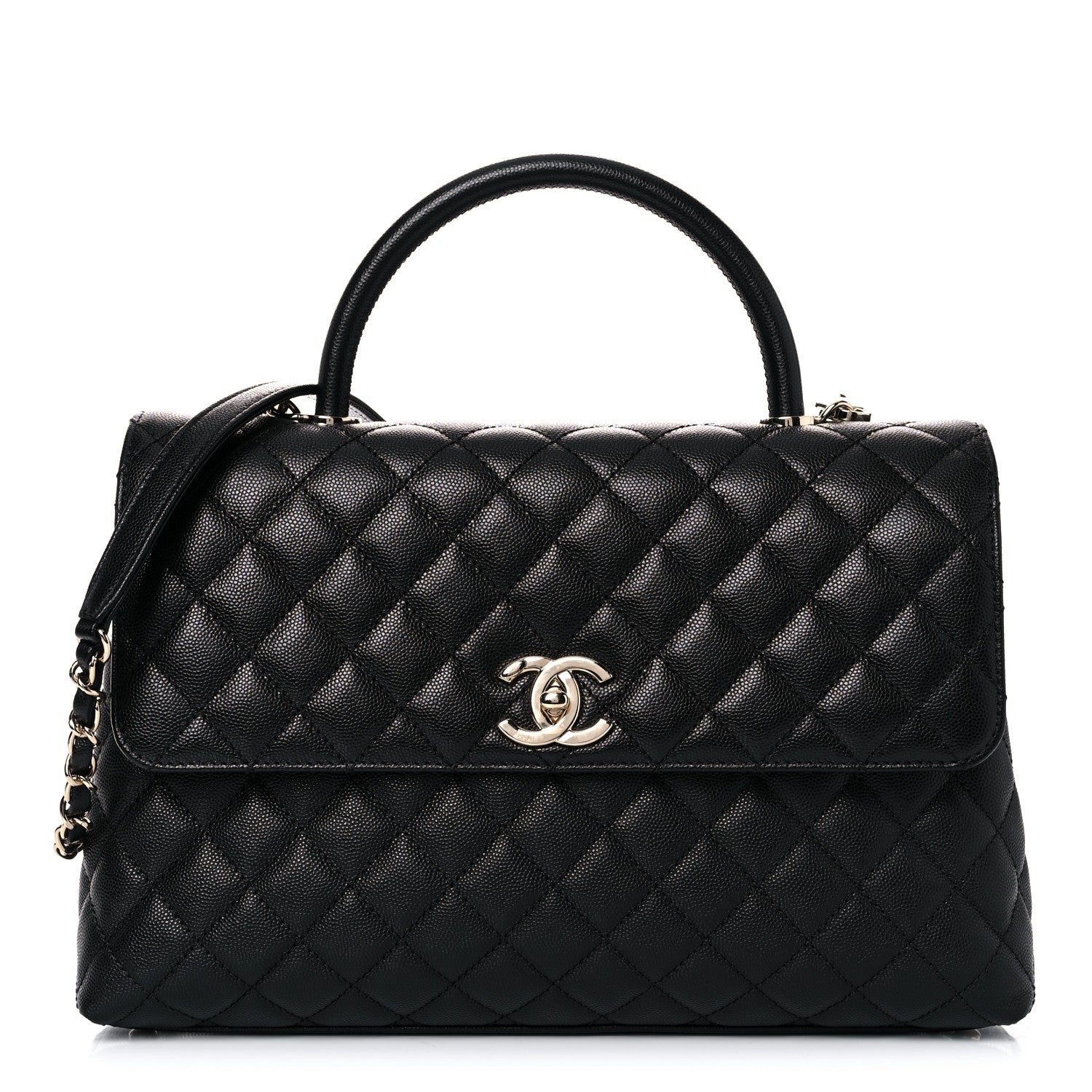Chanel Caviar Quilted Medium Coco Handle Flap Black 1 of 15