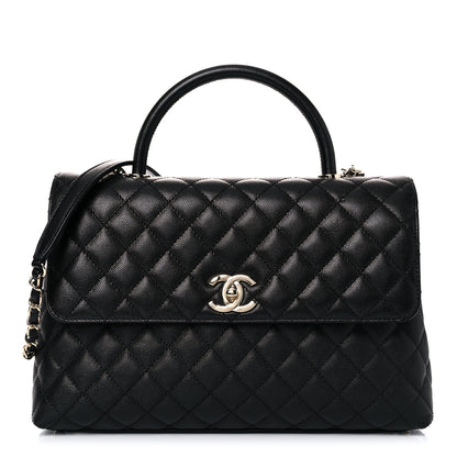 Chanel Caviar Quilted Medium Coco Handle Flap Black 1 of 15