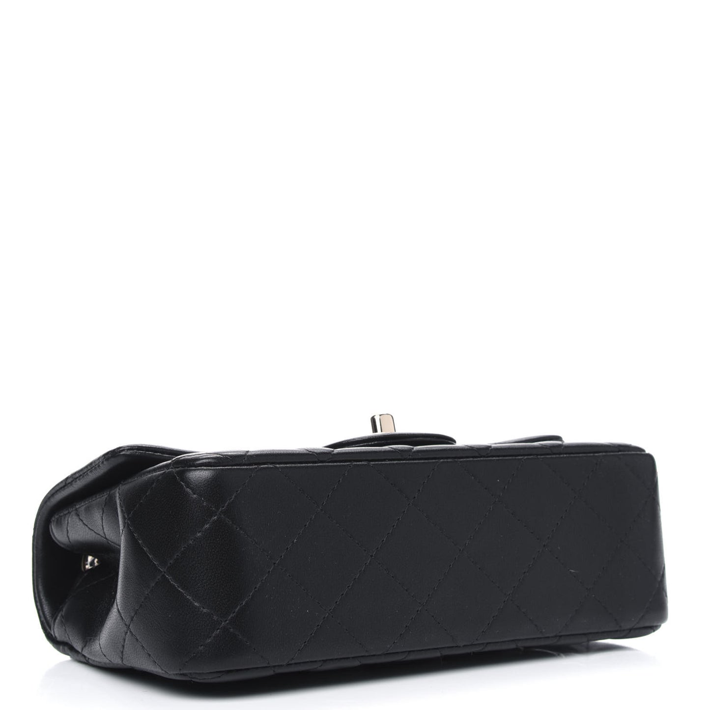 Lambskin Quilted Mini Rectangular Flap Black