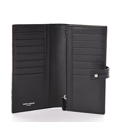 Saint Laurent Calfskin Crocodile Embossed Sac De Jour Supple Continental Wallet Black 5 of 10