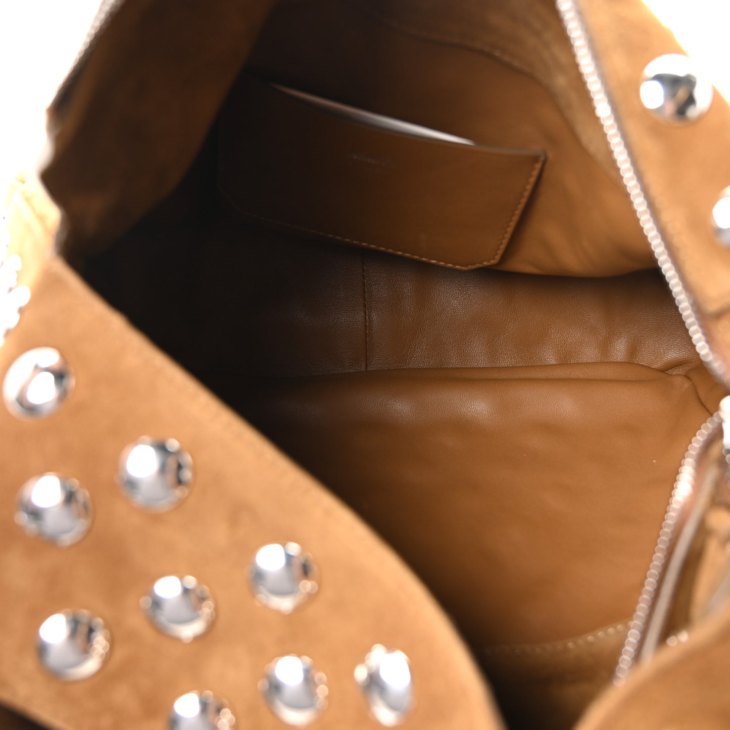 Pebbled Sport Calfskin Studded Elena Nougat