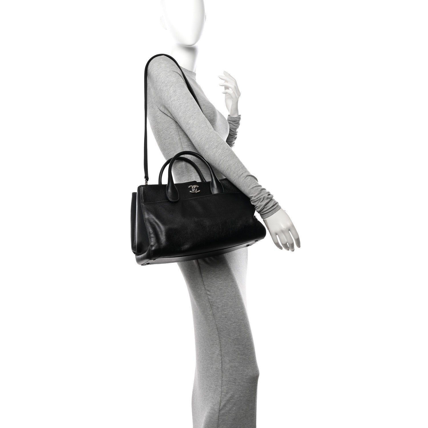 Chanel Calfskin Cerf Executive Shopper Tote Black 2 of 12