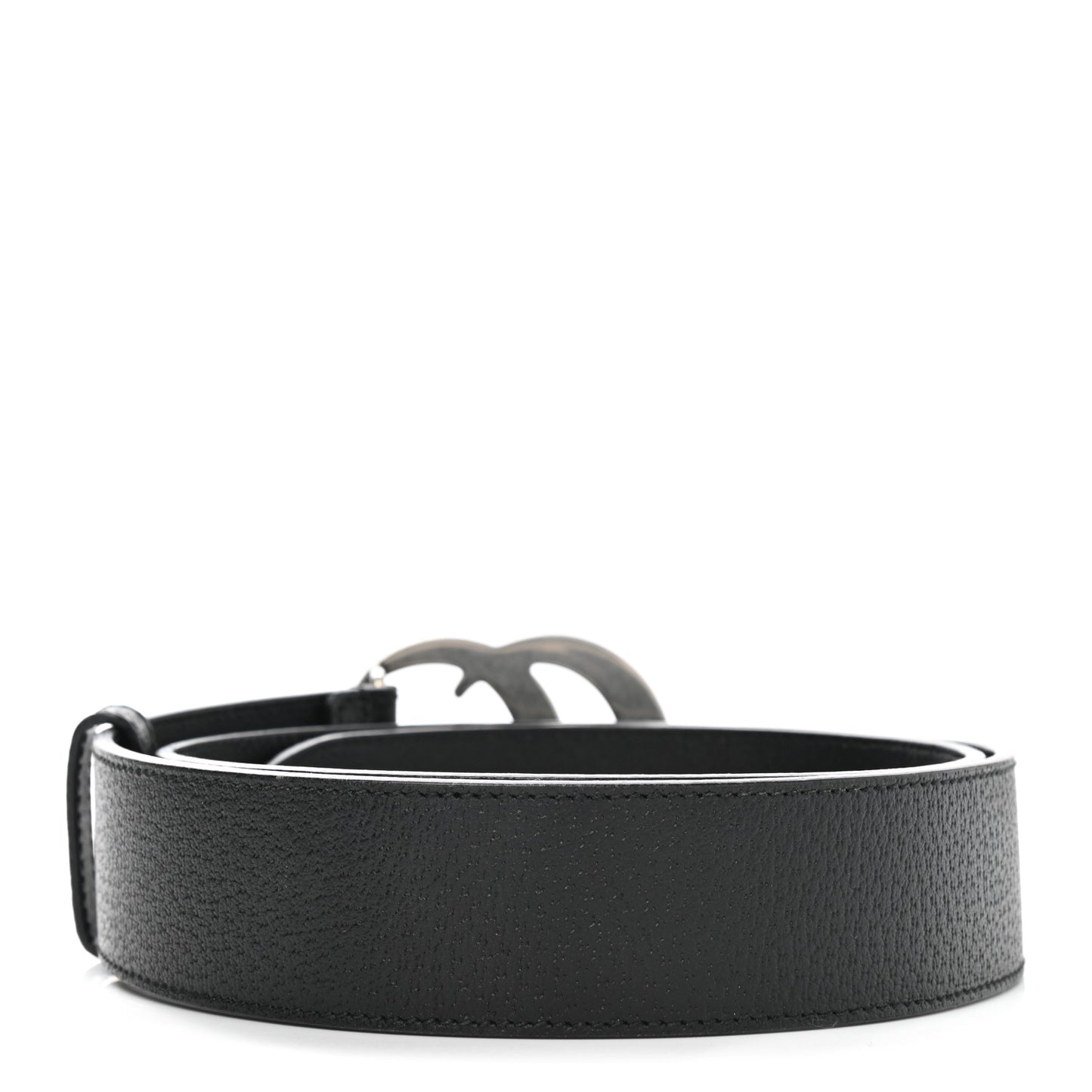 Textured Dollar Calfskin Nickel Double G 40mm Belt 90 36 Black