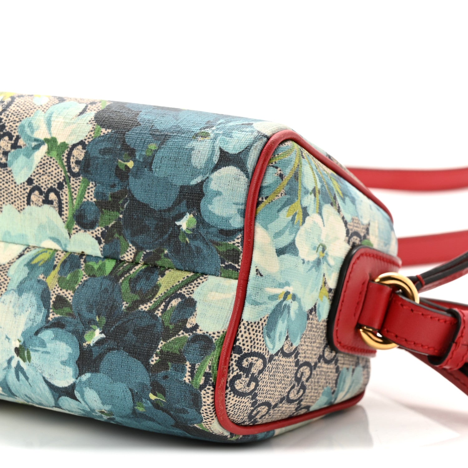 Gucci GG Supreme Monogram Blooms Mini Boston Navy Blue Hibiscus 10 of 10