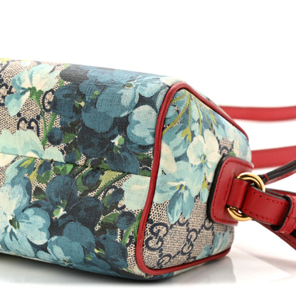 Gucci GG Supreme Monogram Blooms Mini Boston Navy Blue Hibiscus 10 of 10