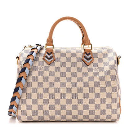 Louis Vuitton Damier Azur Braided Speedy Bandouliere 30 Blue 1 of 9