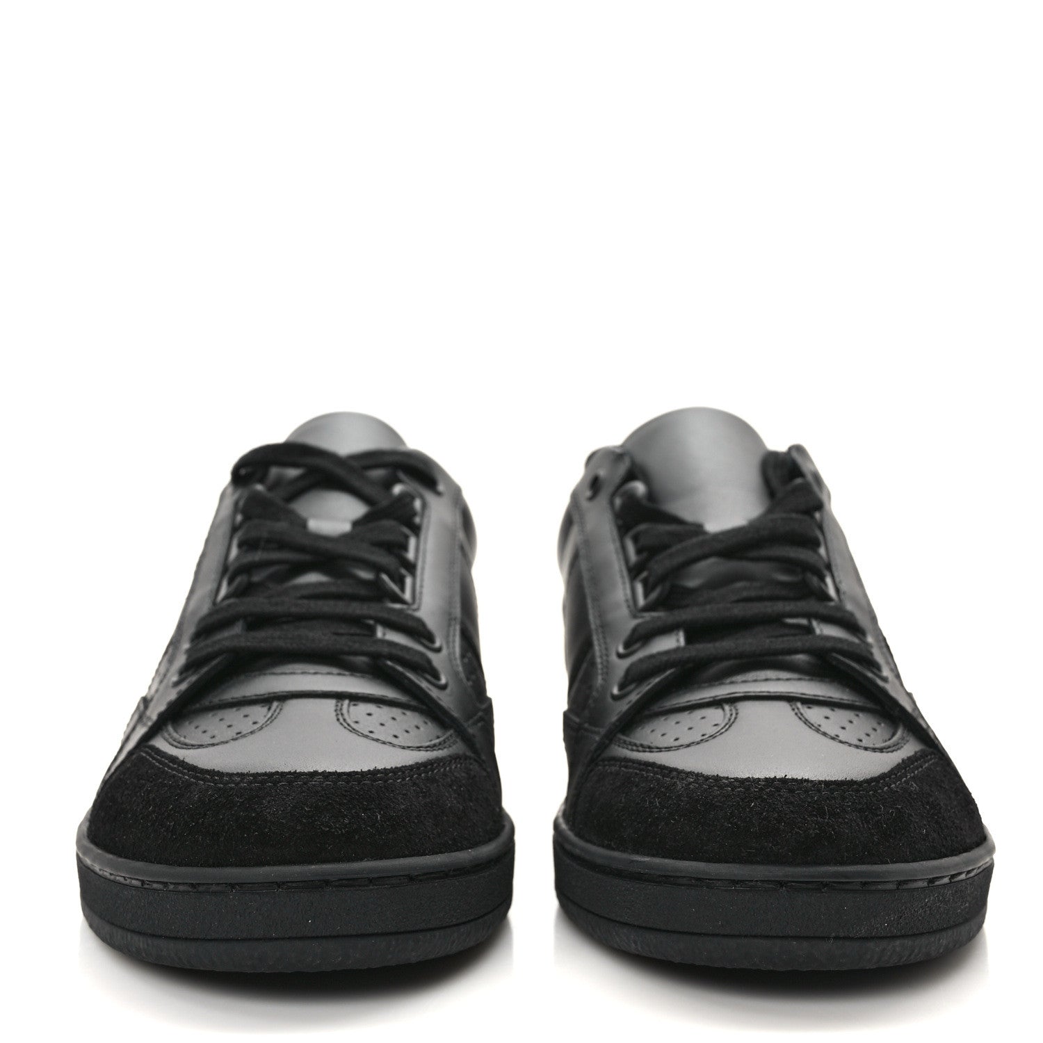 Christian Dior Calfskin Suede Logo Sneakers 36 Black 2 of 9