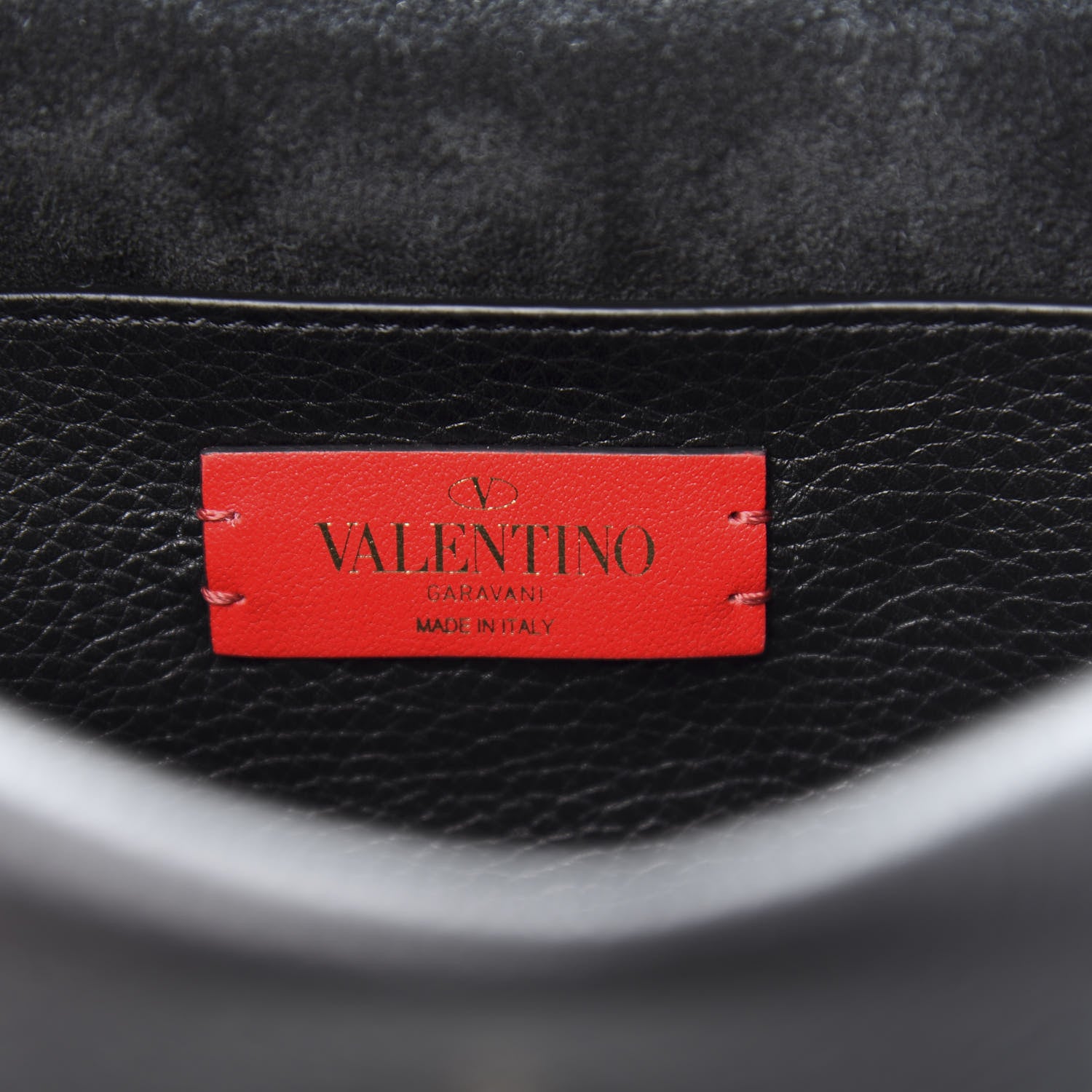 Valentino Garavani Grainy Calfskin Rockstud Double Flap Crossbody Bag Black 7 of 13