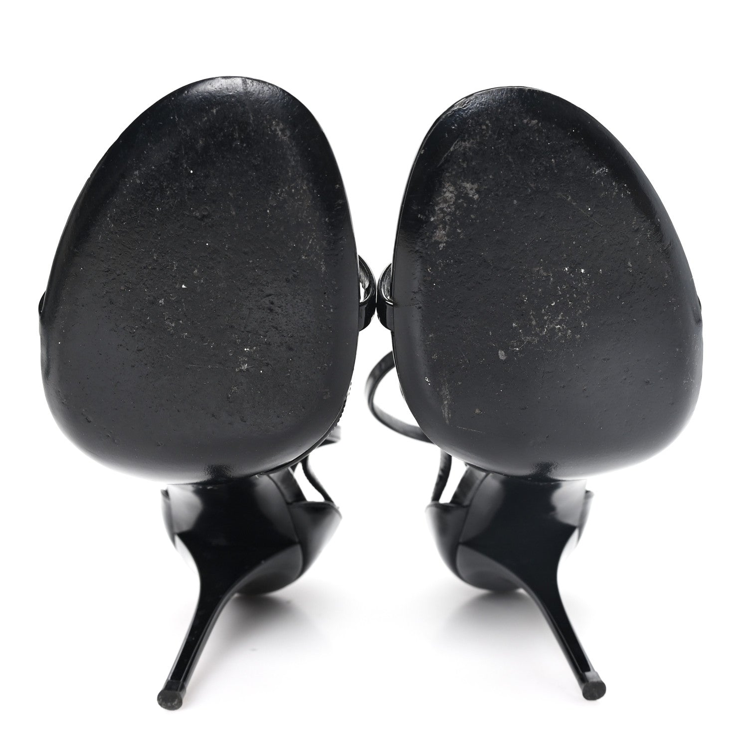 Saint Laurent Patent Cassandra 100 Ankle Strap Sandals 38.5 Black 6 of 11