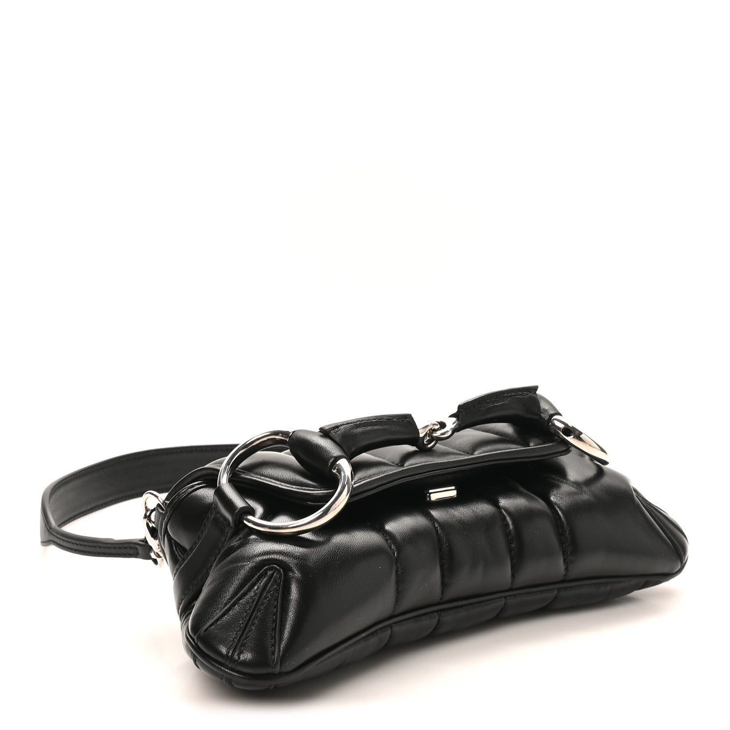 Gucci Nappa Vertical Matelasse Small Maxi Horsebit Chain Shoulder Bag Black 4 of 9