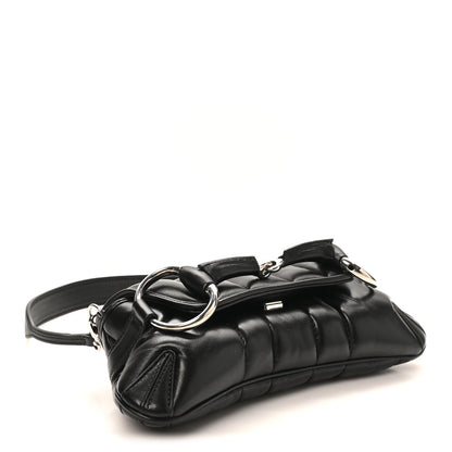 Gucci Nappa Vertical Matelasse Small Maxi Horsebit Chain Shoulder Bag Black 4 of 9