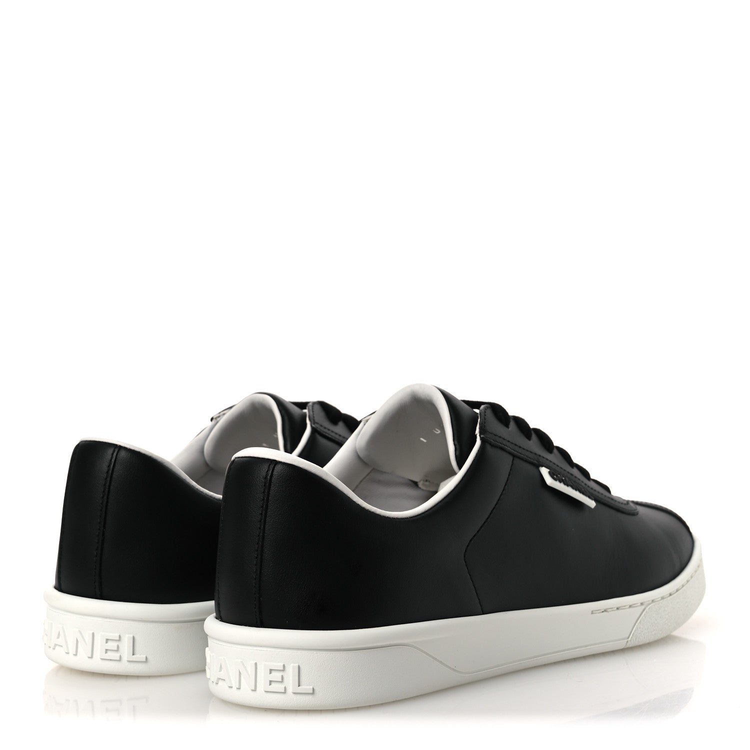 Chanel Calfskin CC Womens Uniform Sneakers 41 Black 5 of 11