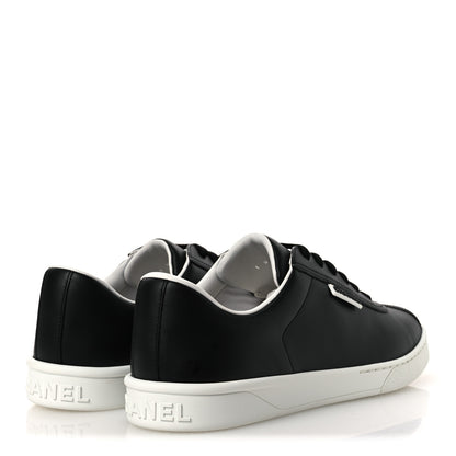 Chanel Calfskin CC Womens Uniform Sneakers 41 Black 5 of 11