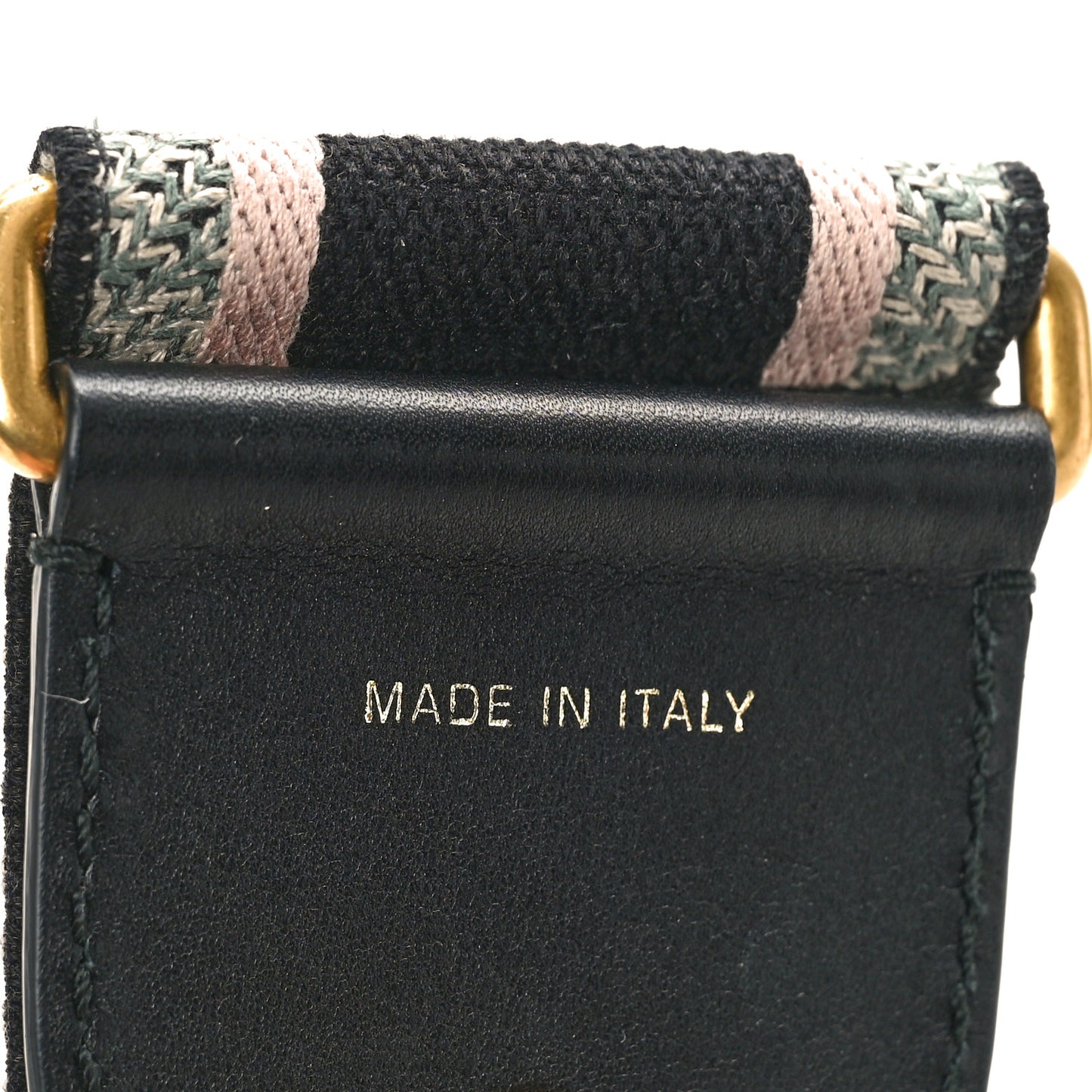 CHRISTIAN DIOR Canvas Embroidered Shoulder Strap Rose Multicolor