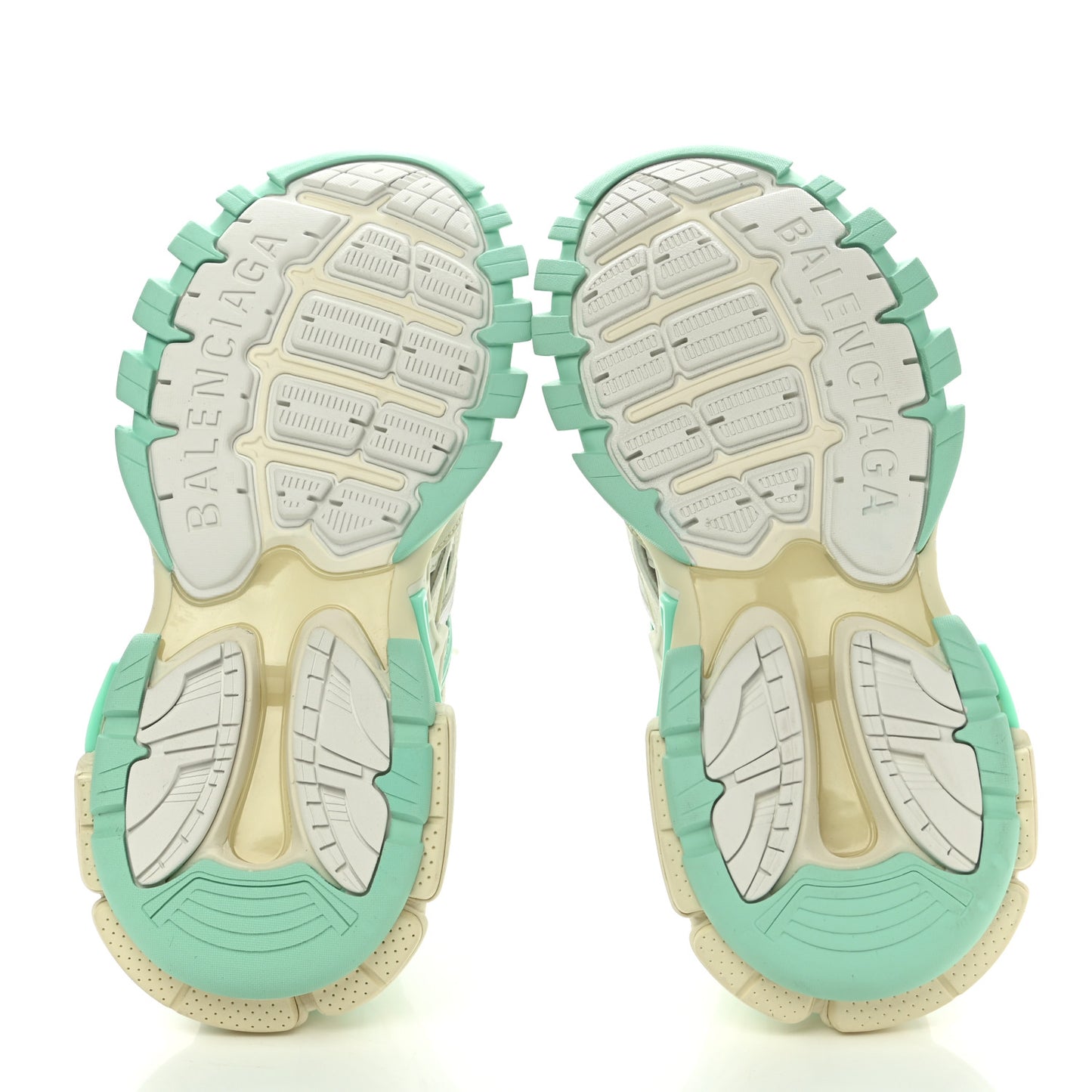 Rubber Mesh Tri-Color Womens Track.2 Open Sneakers 37 Mint Light Beige Grey